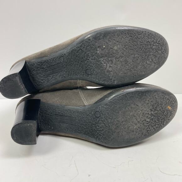 La Canadienne | Waterproof Gray Suede Leather Heel Mid Calf Booties - Picture 9 of 9